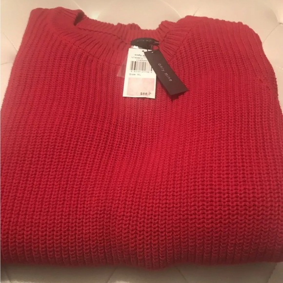 NEW Only Mine Cherry Red Knit Hi-Lo Sweater Size XL - Picture 2 of 15